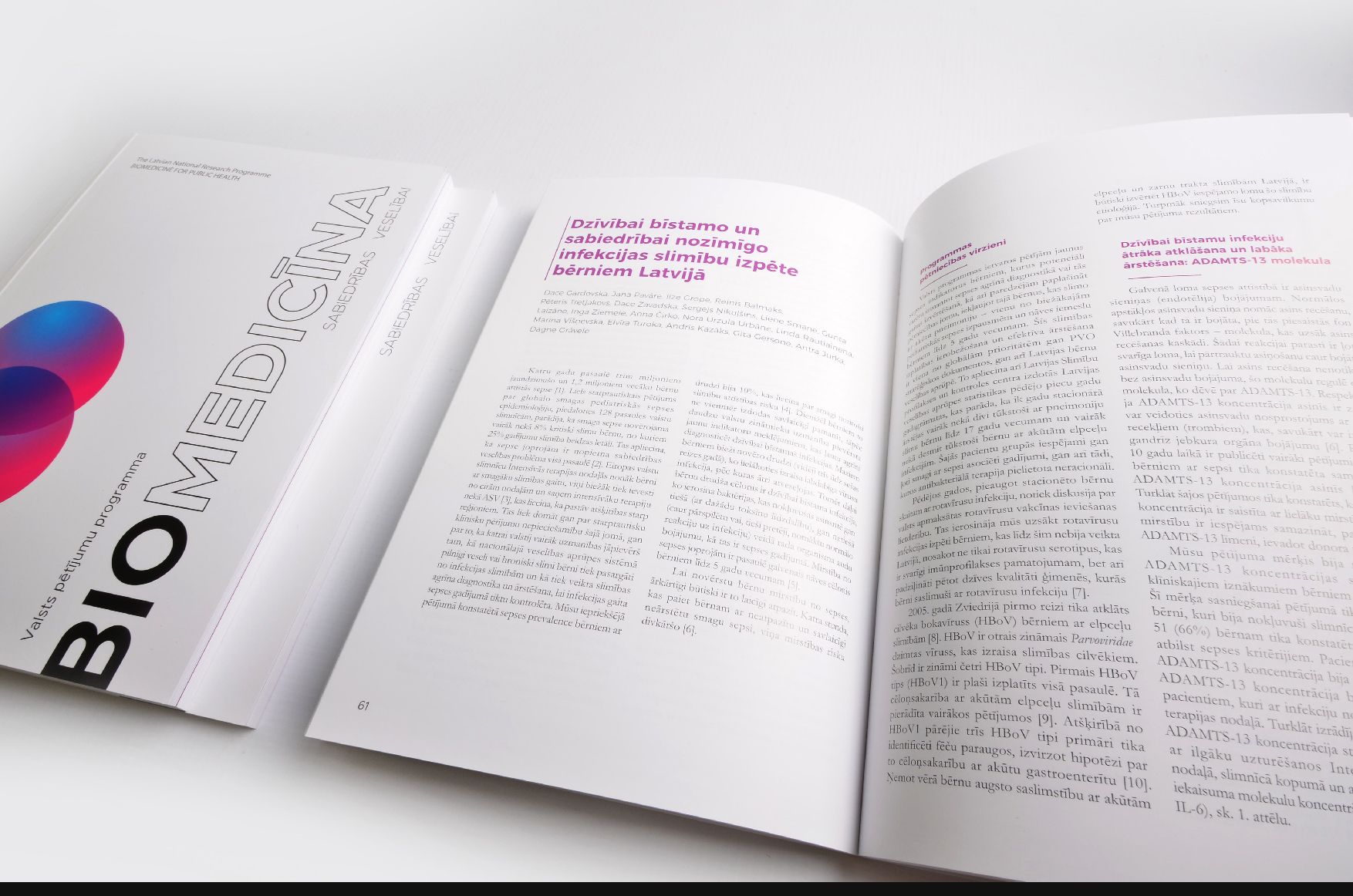 "BIOMEDICINE FOR PUBLIC HEALTH" book and layout design