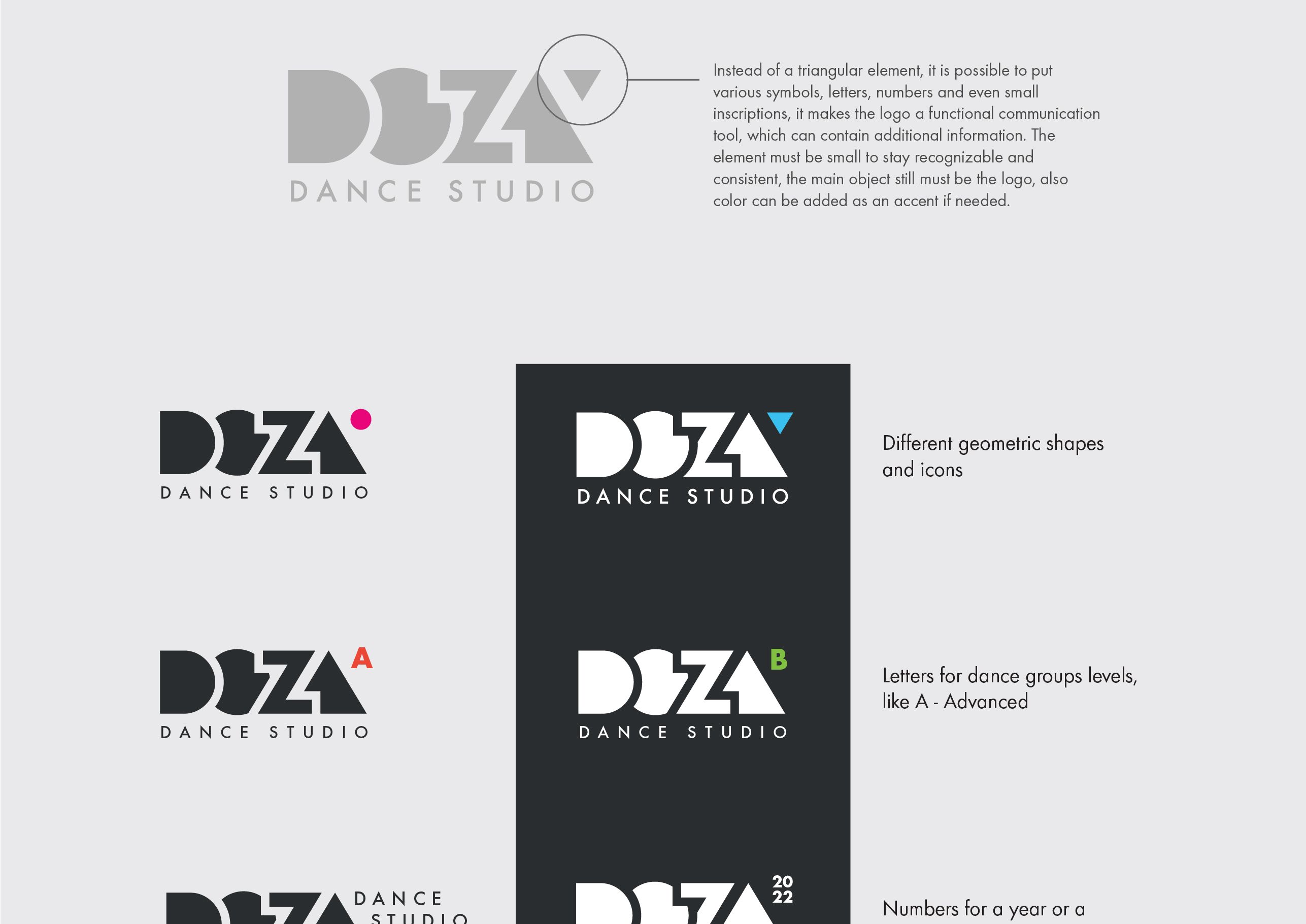 DOZA dance studio logo design