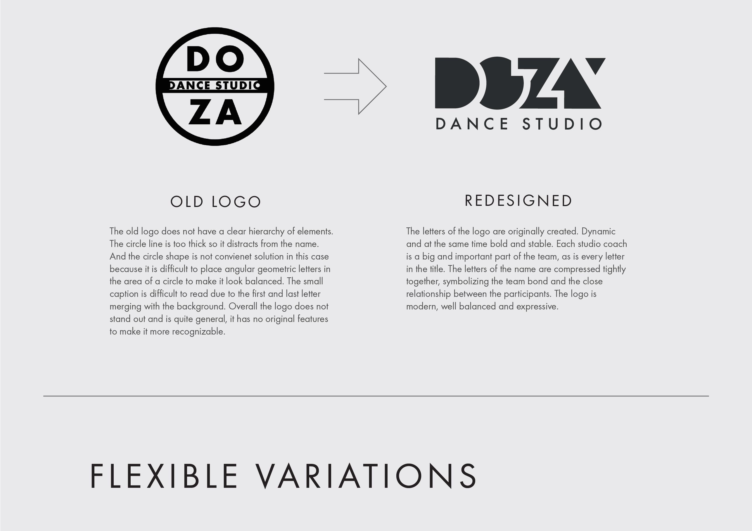 DOZA dance studio logo design